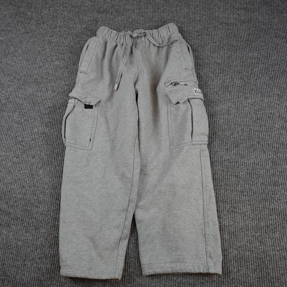 Pro Club Heavy Weight Sweatpants Womens Large Gray Cargo Fleece Elastic Waist